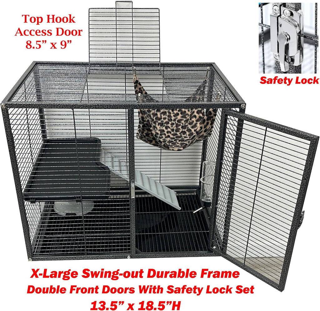 X-Large 31"x18.5"x53.5"H Deluxe Double Unit Small Animal Critter Cage