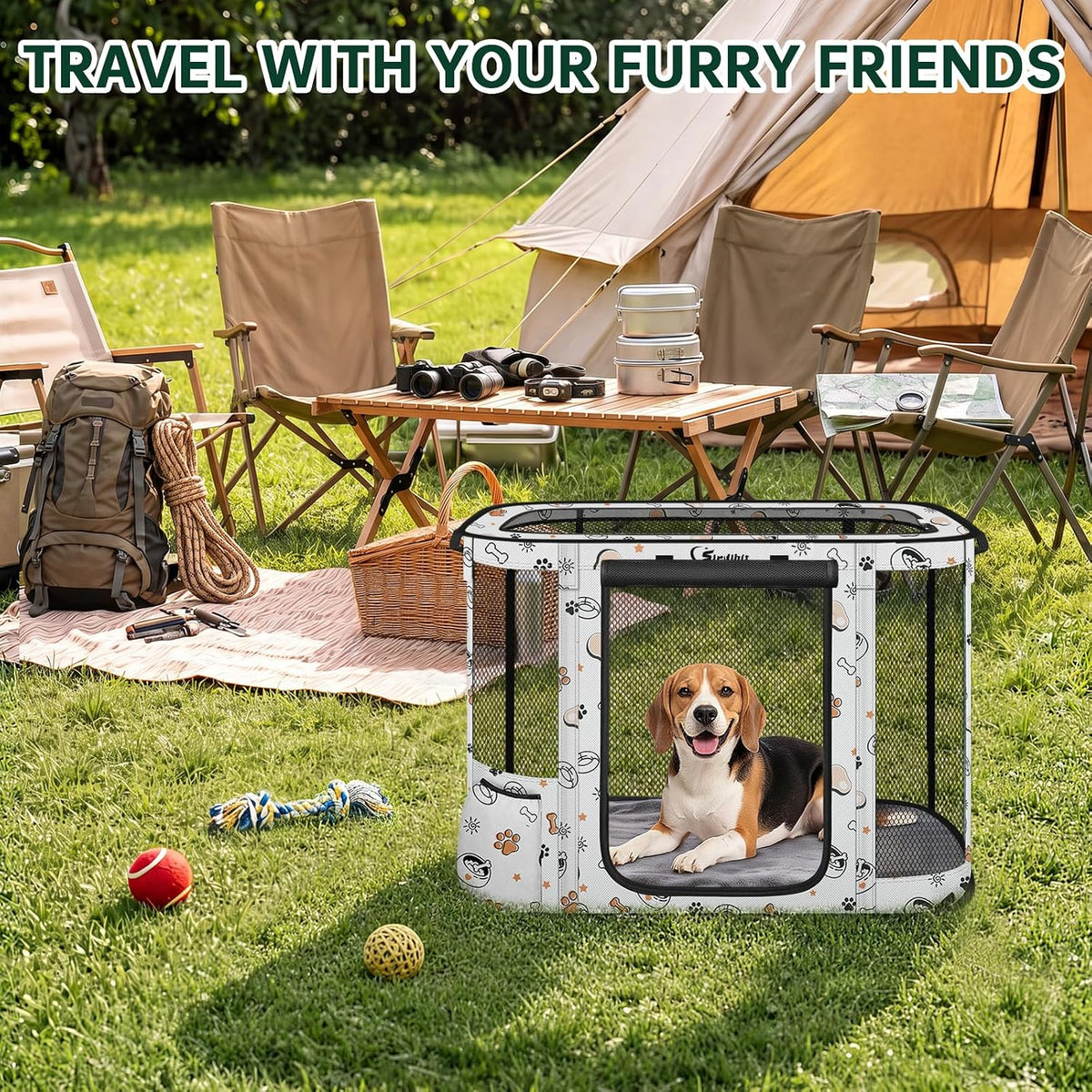 Siedihit Cute 36" Dog Playpen,Cat Puppy Crate Indoor Outdoor