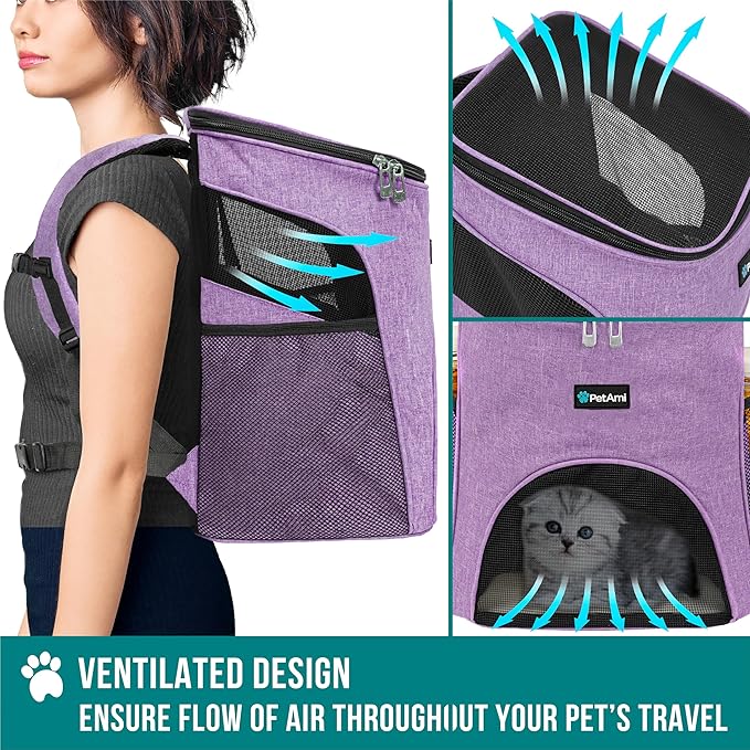 PetAmi Small Dogs and Cat Backpack Carrier, Airline Approved Pet Backpack - Image 4