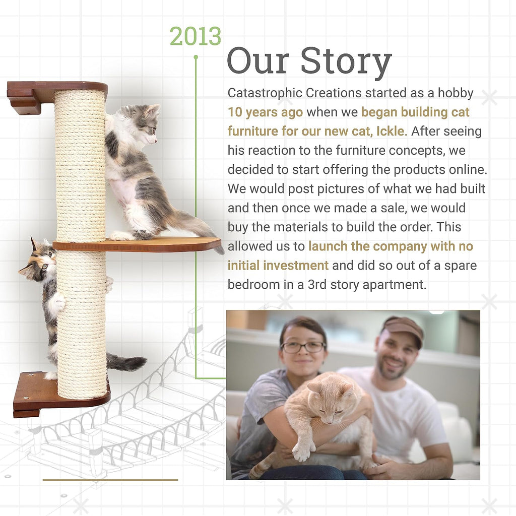 Catastrophic Creations The Grotto Cat Condo – Includes Cat Shelves, Cat Scratcher Poles & Cat Hammocks – Cat Activity Trees w/3 Seclusions – Lounging & Scratching Cat Tower for Indoor Cats