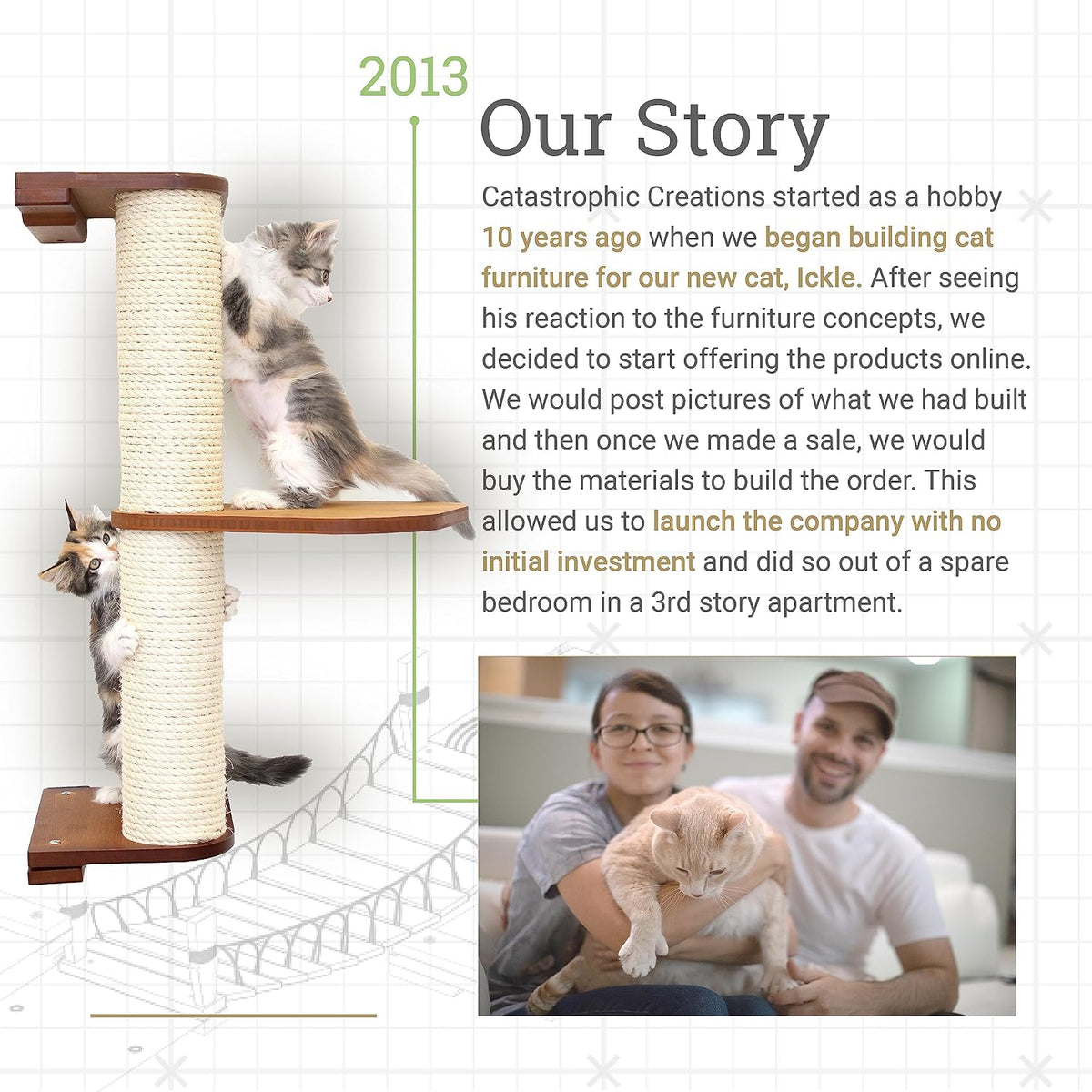 Catastrophic Creations The Grotto Cat Condo – Includes Cat Shelves, Cat Scratcher Poles & Cat Hammocks – Cat Activity Trees w/3 Seclusions – Lounging & Scratching Cat Tower for Indoor Cats