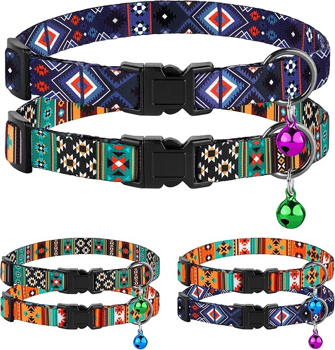 Cat Collar Breakaway 2PCS Adjustable Pattern Tribal Aztec Southwest Safety Pet by Unknown
