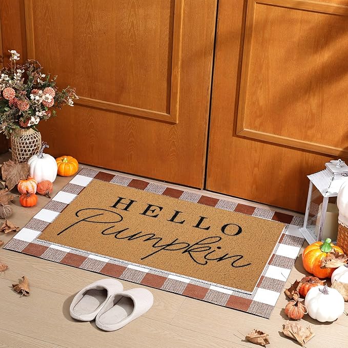 Tinideya 2 Pcs Door Mat Welcome Non Slip Coir Mats Floor Layering Doormats - Image 6