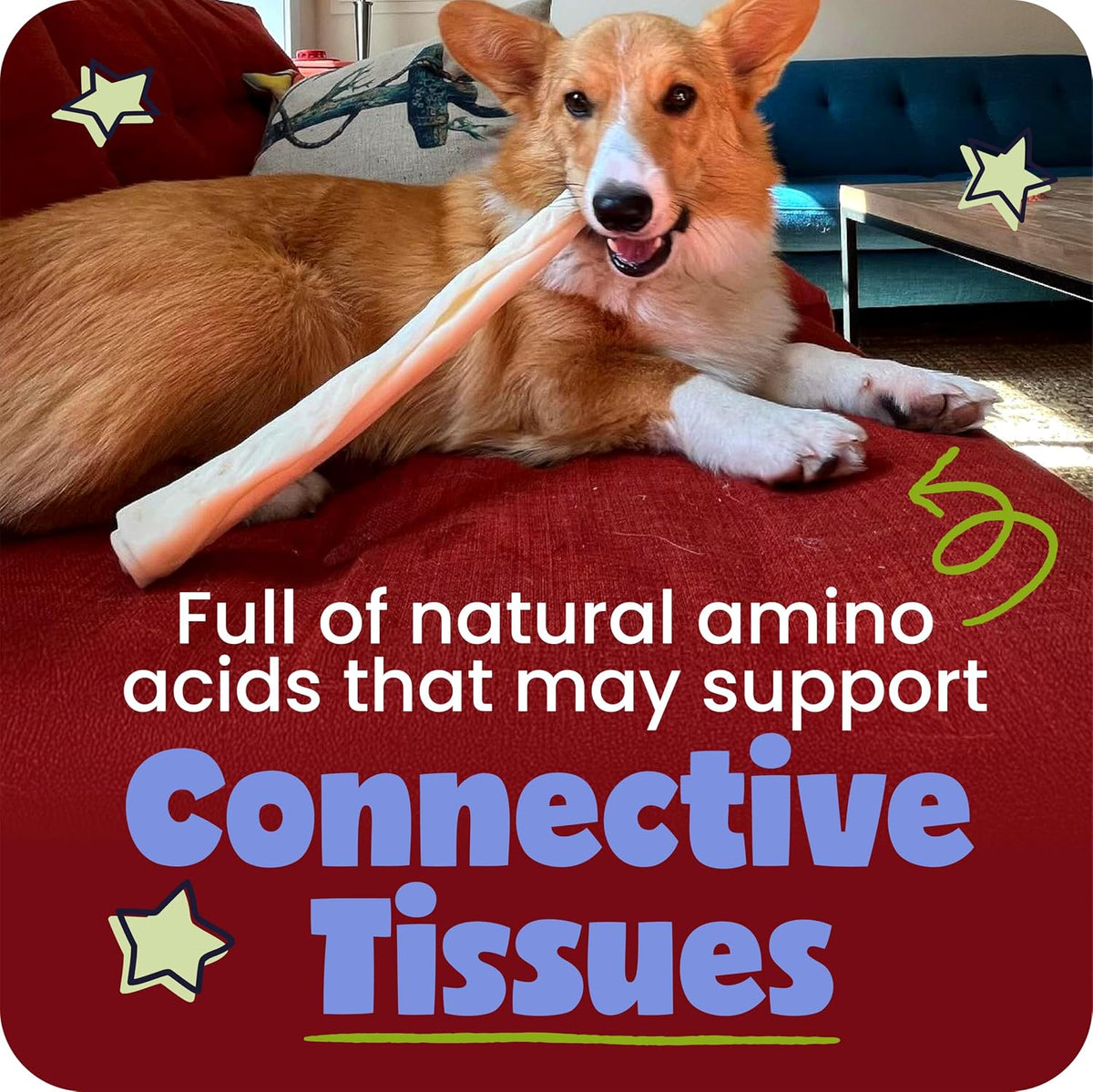 Pawstruck 12 Inch Beef Collagen Sticks Chews for Medium & Large Dogs 5 Pack