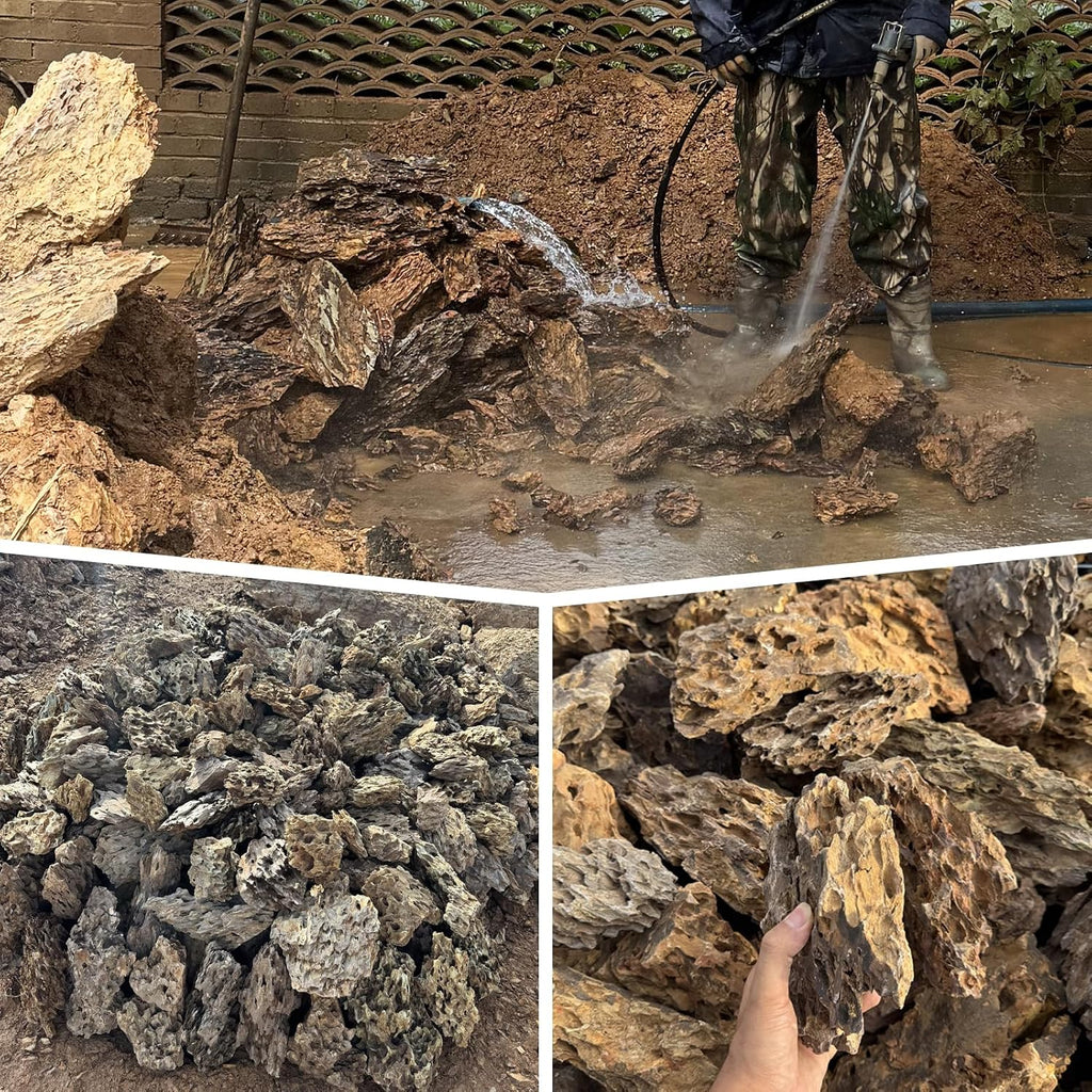 Aquarium Rocks 5lb Dragon Stone for Aquariums Aquascaping Landscaping Model Fish Tanks Terrariums Vivariums Decoration Paludarium Amphibian Enclosures-2-4 Inches