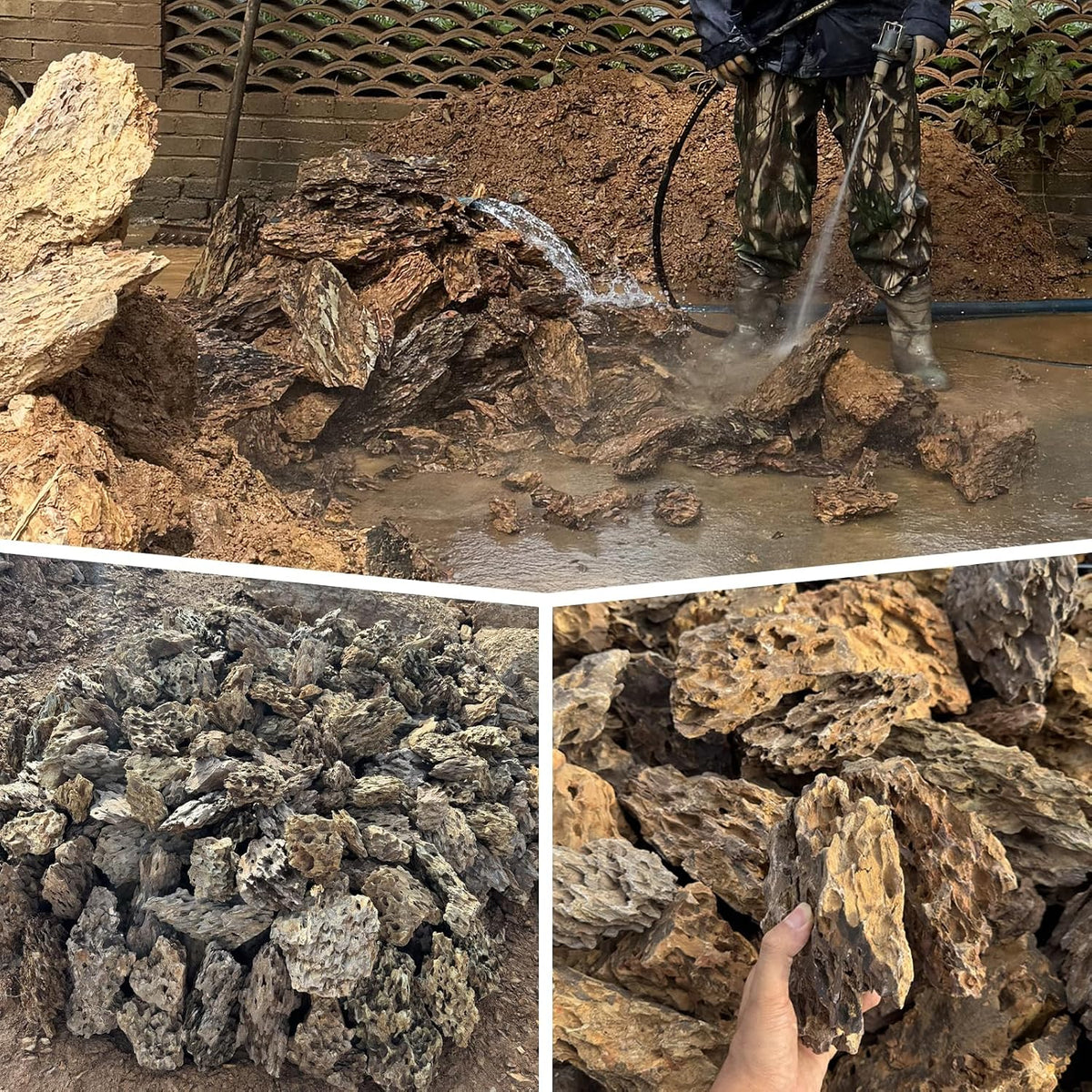 Aquarium Rocks 5lb Dragon Stone for Aquariums Aquascaping Landscaping Model Fish Tanks Terrariums Vivariums Decoration Paludarium Amphibian Enclosures-2-4 Inches