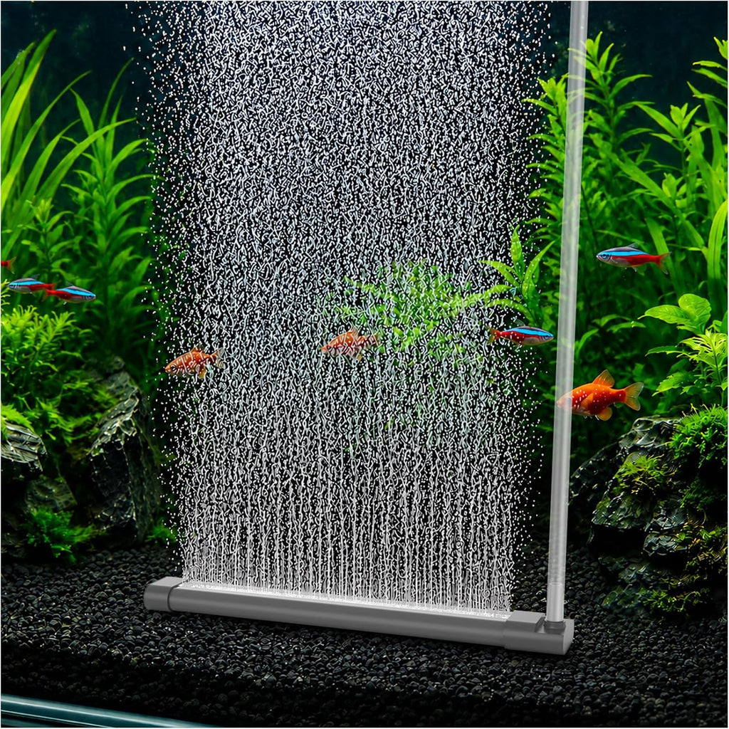 Aquarium Air Bubble Strip, Fine Bubble Wall Air Stone Bar for Fish Tank, High Dissolved Oxygen Diffuser, Aeration Bubbler Decorations for Freshwater & Saltwater Tanks (6.3 Inch)
