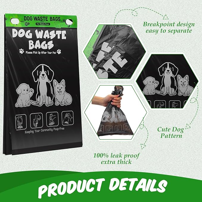Ireer 40 Count 4000 Pcs Header Bag Bulk Cute Dog Pet Waste Bags Bulk Poop - Image 3