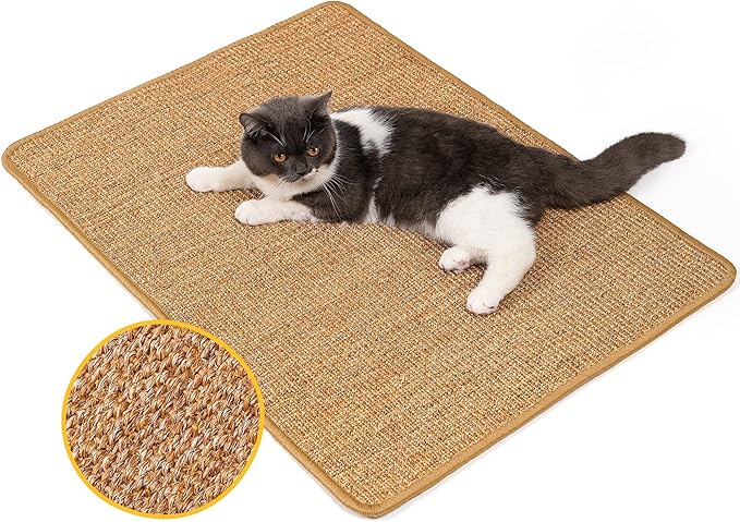 Cat Scratcher Mat, Natural Sisal Cat Scratch Pad by Conlun
