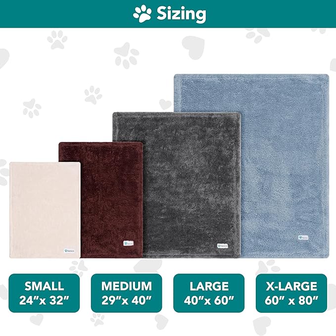 PetAmi Dog Blanket for Large Dogs Grey, Fluffy Soft Sherpa Fleece for Puppy - Image 7