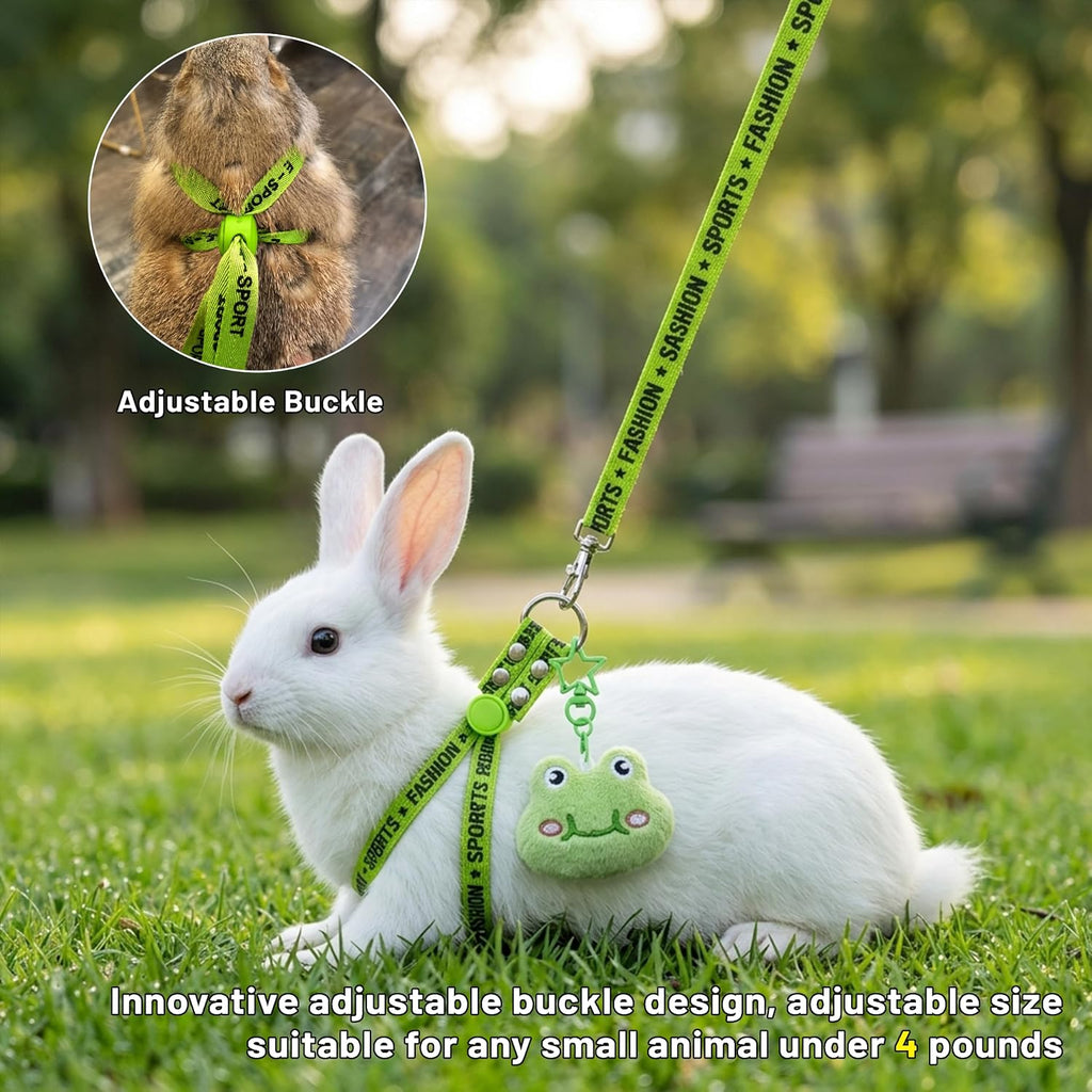 2PCS Ferret Harness and Leash, Adjustable Guinea Pig Harness, Bunny Leash