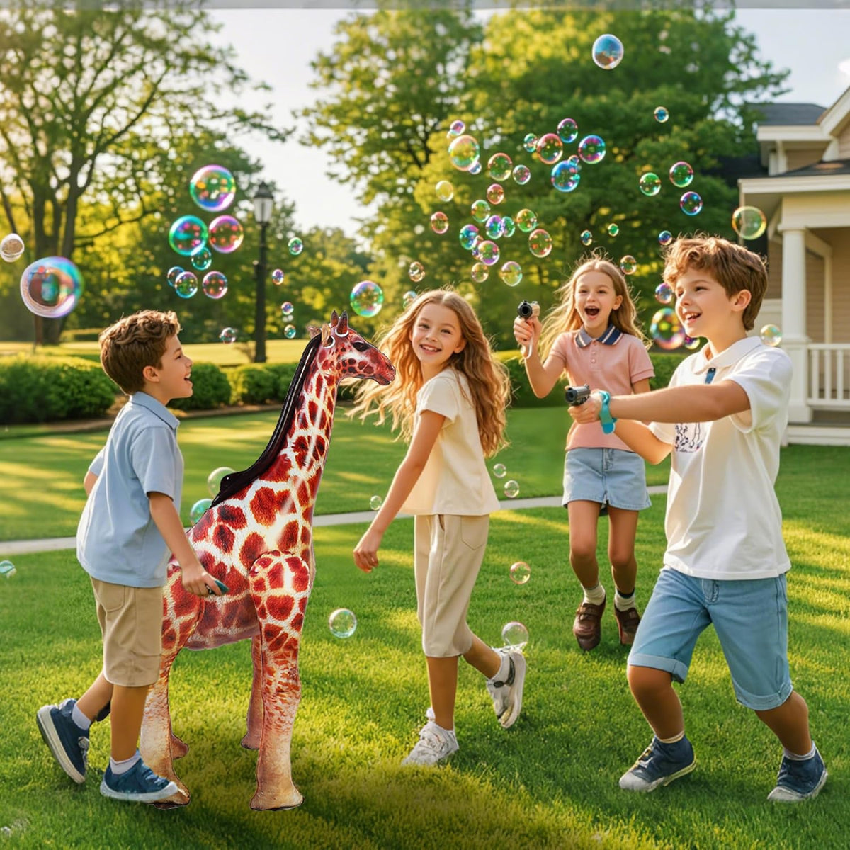 Inflatable Giraffe Lifelike Zoo Animal Balloons for Jungle Birthday Party