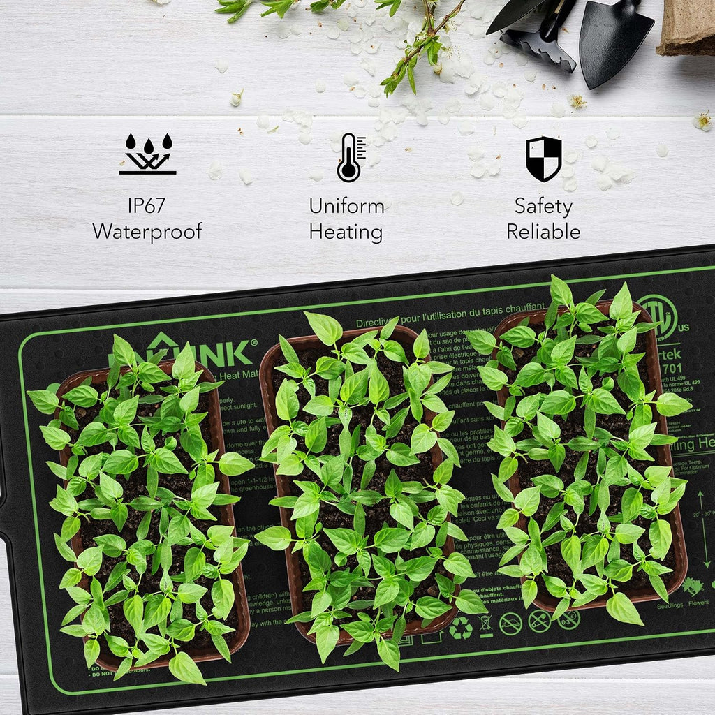 BN-LINK 10" x 20.75" Seedling Heat Mats for Seed Starting Plant Germination