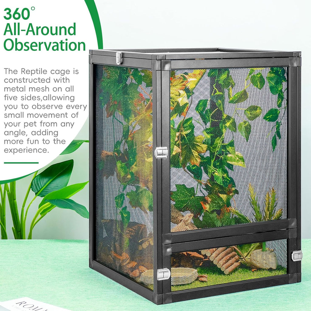 13 Gal Foldable Reptile Terrarium for Gecko & Dragon