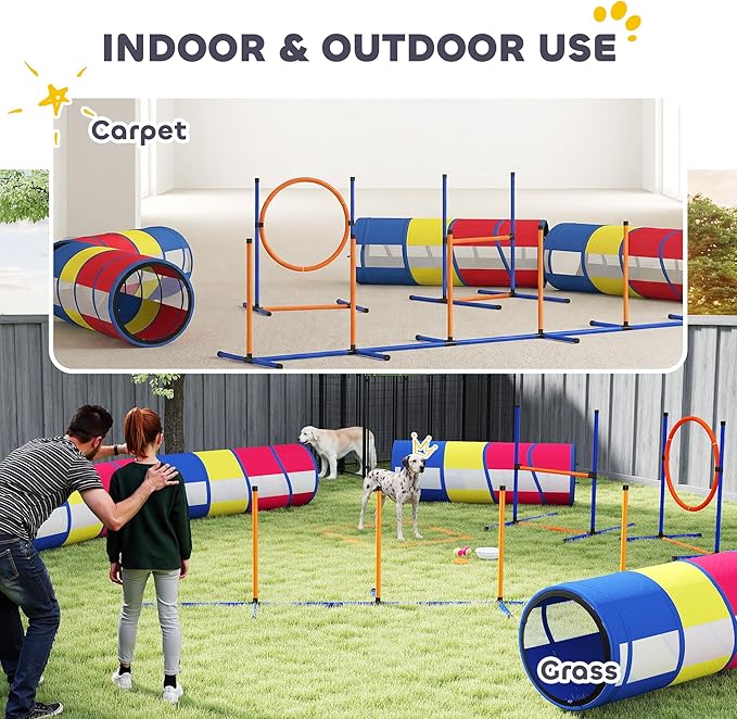 PawHut Dog Agility Training Equipment, 12-Piece Dog Obstacle Course - Image 9
