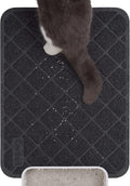PVC Cat Litter Mat 24" x 15" Inch Black, Less Waste Cat Litter Box Mat by Conlun