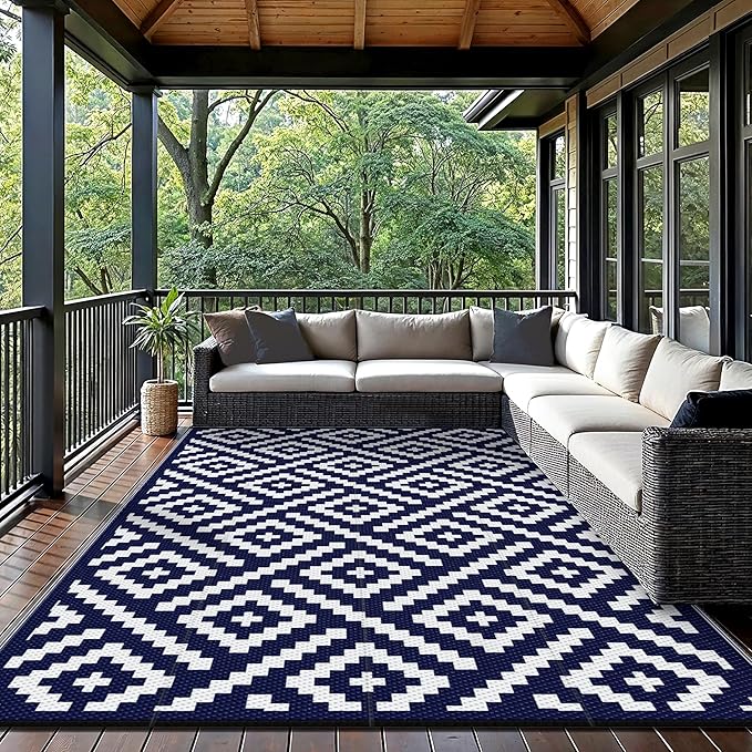 GENIMO 5x8 Outdoor Rug Waterproof, Reversible Mats, Area Rug, Plastic Outside - Image 5