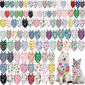 100 Pcs Dog Bandanas Bulk Hawaiian Dog Bandanas Summer 3 Sizes Washable by Huhumy