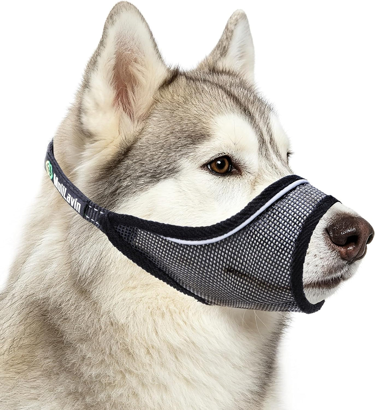 Dog Muzzle, Soft Mesh Muzzle for Large Medium Small Sized Dogs Anti Biting Barking German Shepherd Puppy Grooming Breathable Drinkable Adjustable Dog Mouth Guard(Black, XXXL)