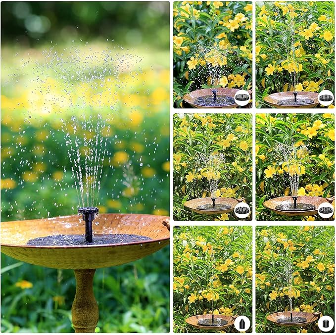 AISITIN Solar Fountain Pump 2.5W, 6.7" Solar Powered Water Fountain - Image 3