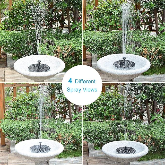 Solar Fountain for Bird Bath, Solar Powered Fountain Pump 1.5W Solar Water - Image 2