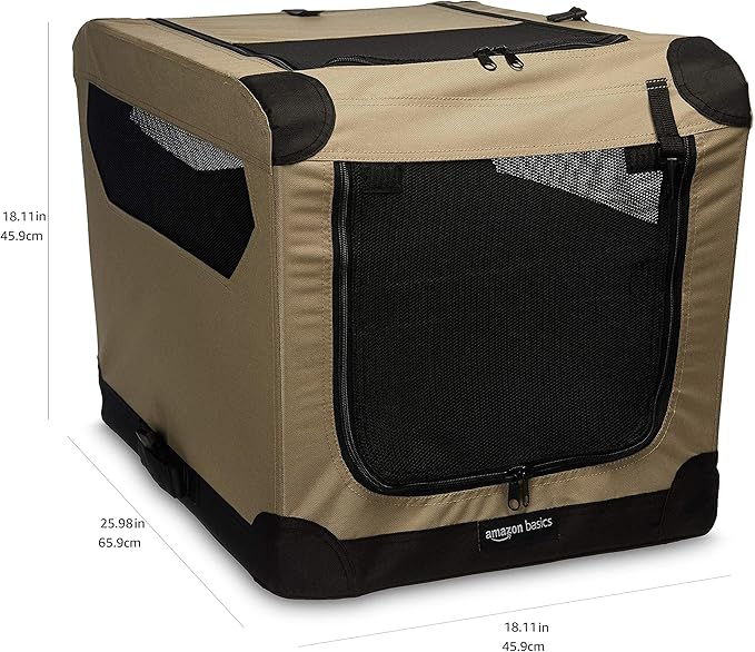 Amazon Basics Portable Folding Soft Dog Crate, Collapsible Travel Kennel - Image 2