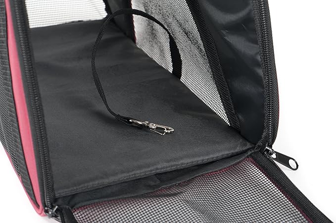 Pawer Soft-Sided Pet Carrier for Cat and Small Dog, Burgundy Color, Medium Size - Image 5
