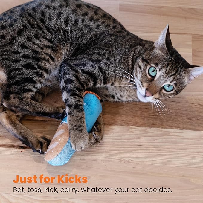 Catstages Loaf Kicker Toy with Catnip and Dental Mesh, Bread Shape, Plush and - Image 6