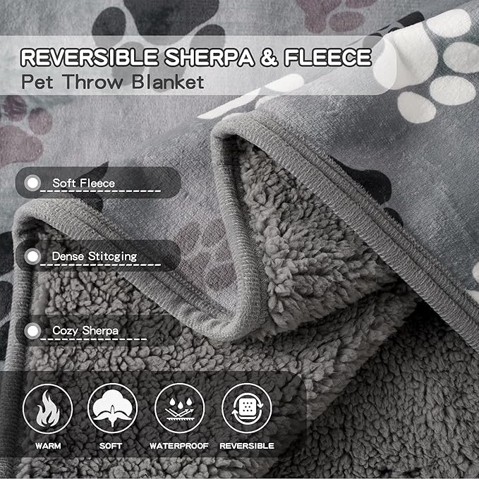 Waterproof Dog Blankets Pet Blanket 50"x60", Soft Fluffy Sofa Car Bed Protector - Image 4