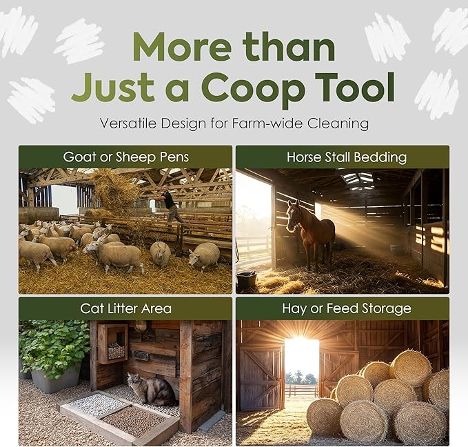 2-in-1 Chicken Coop Poop Scooper and Rake - Image 9