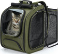 Pecute Cat Backpack Carrier,Cat Bubble,12.6" L x 10.2" W x 16.5" H,Green