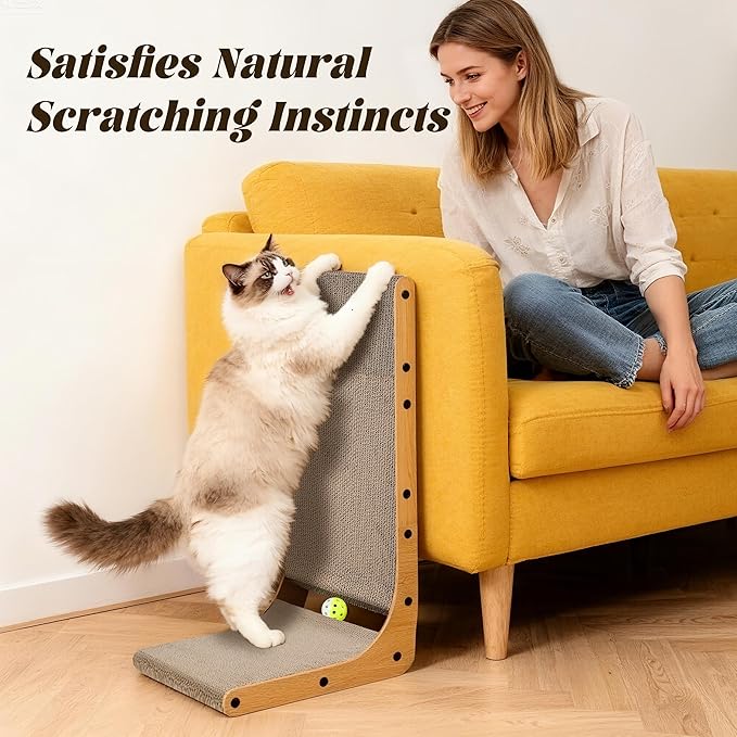 PatiencET L Shape Cat Scratcher, 26.8 Inch Cardboard Scratch Pad - Image 7