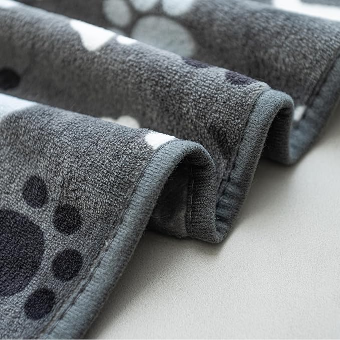 Dog Blanket Paw Bone Pattern 1 Pack 2 Super Soft Warm Flannel Sofa Cover Car - Image 4