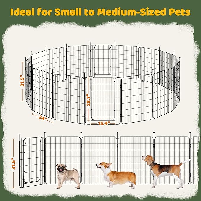 Yaheetech Expandable Dog Playpen, 16 Panel 32 inch Puppy Playpen - Image 5
