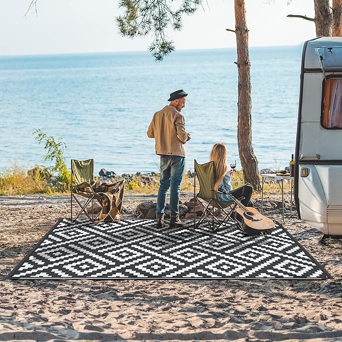 GENIMO Outdoor Rug for Patio Clearance, Reversible Plastic Camping Rugs - Image 2