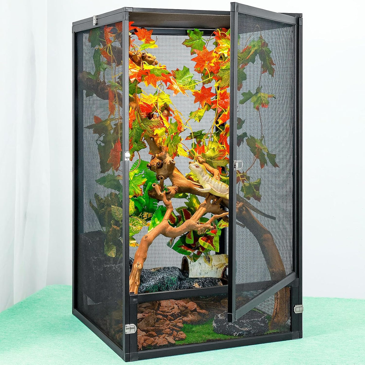 13 Gal Foldable Reptile Terrarium for Gecko & Dragon