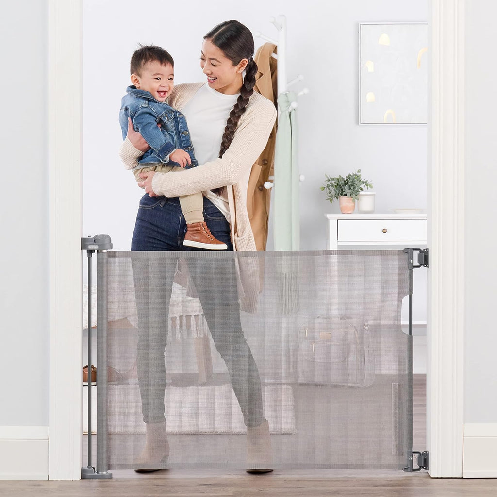 Regalo Safety 50" Retractable Mesh Baby Gate, Bottom of Stairs & Doorways