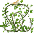 QUOZUO Reptile Tank Accessories, Artificial Plants Vines and Flexible Leaves With Suction Cups, Crested Gecko Tank Long Vines Hide for Climbing, Chameleon, Lizards