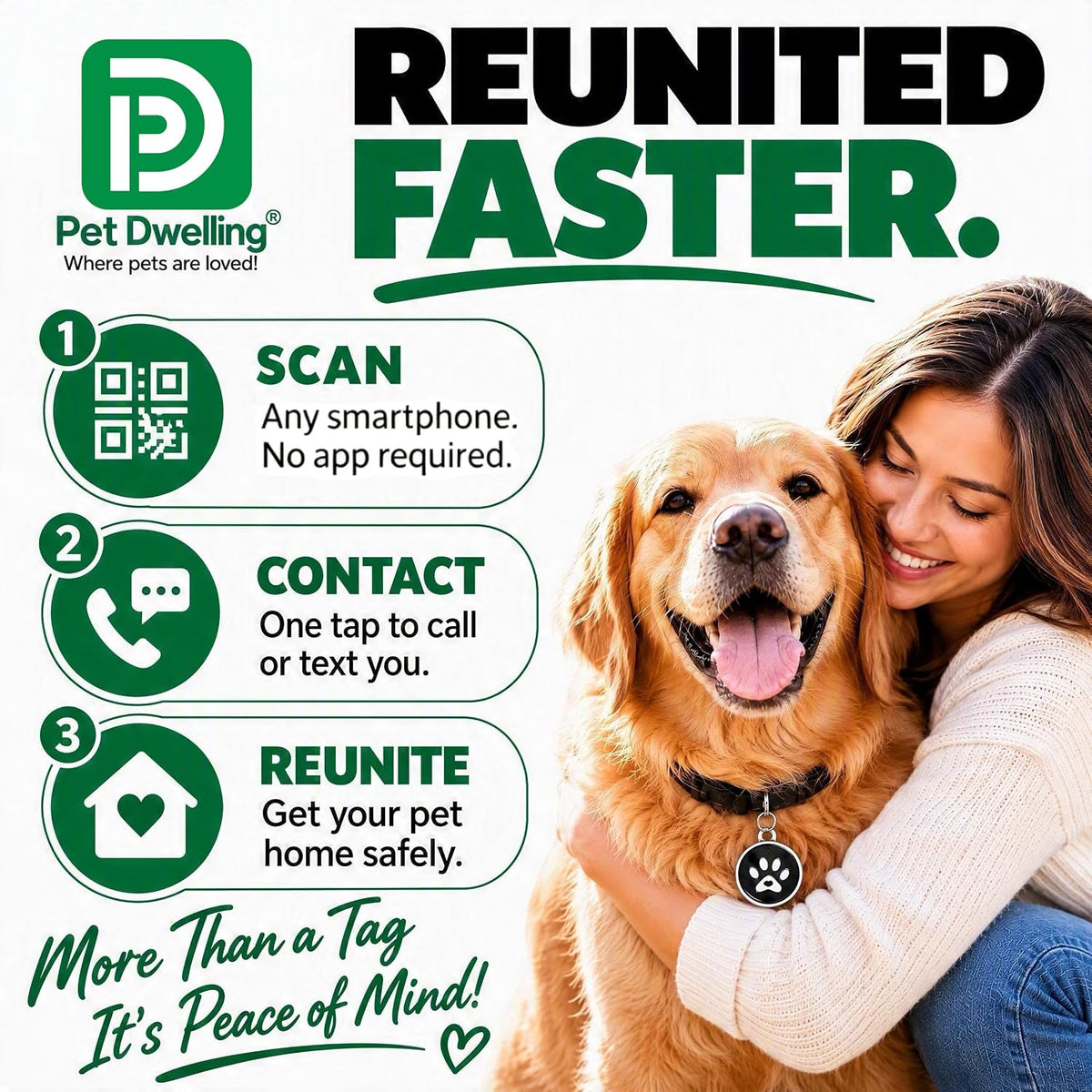 Pet Dwelling Elite Pro Pet ID Tag with Smart QR