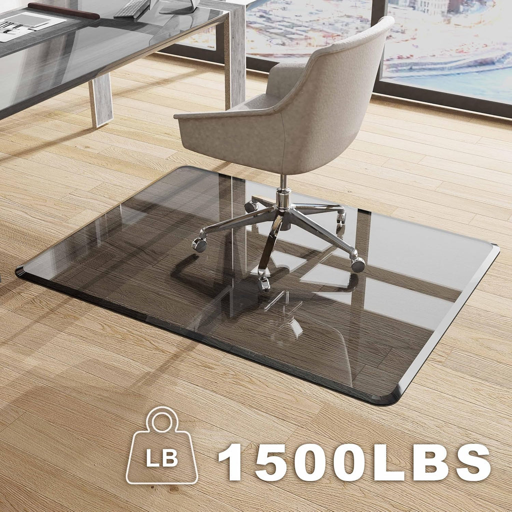 MESAILUP Beveled Edge Office Chair Mat for Carpet or Hardwood Floor Crystal Gray 36" x 48" Clear Chair Mats for Easy Roll On/Off, Hard Heavy Duty and Non-Slip Pad Floor Ultimate Desk Chair Mat