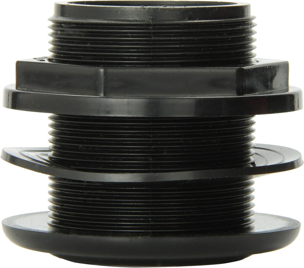 Lifegard Aquatics Standard Threaded Bulkhead Kit for Fish Aquariums – High-Impact Resistant PVC – Includes Bulkhead Fitting, Gasket, Lock Nut – Jet Black – 1-1/2 Inch