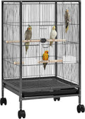 Yaheetech 35 inch Wrought Iron Bird Cage w/Play Open Top and Rolling Stand by Yaheetech