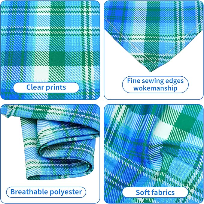 30 Pcs Plaid Dog Bandanas for Small Dogs Medium Stitch Dog Bandana Bulk - Image 3
