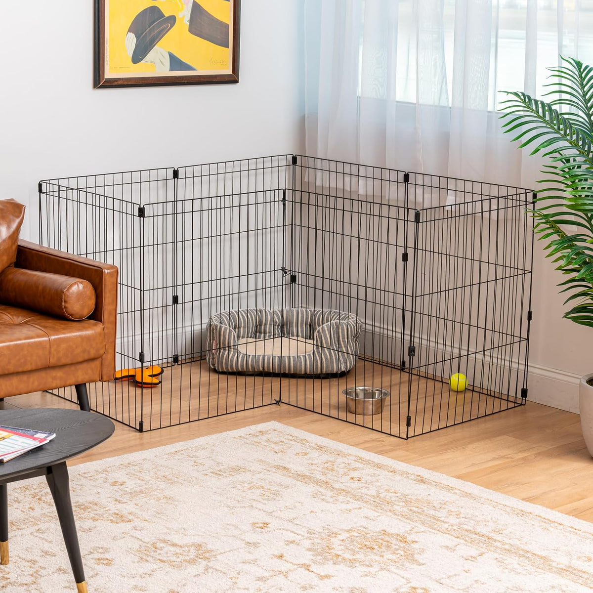 IRIS USA 8-Panel Exercise Pen, Heavy Duty, Black