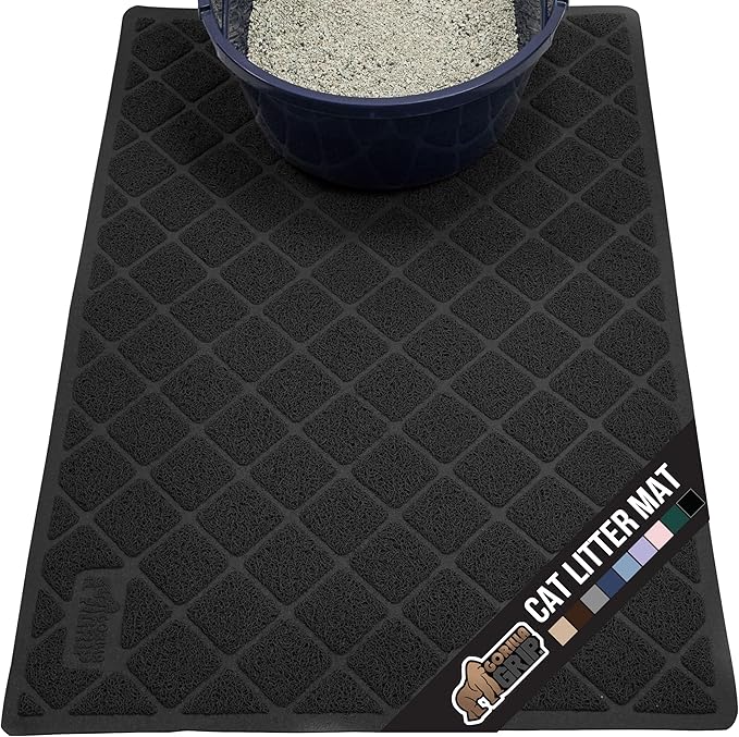 GORILLA GRIP Cat Litter Box Mat, Water Resistant, US Designed Kitty Litter by GorillaGrip