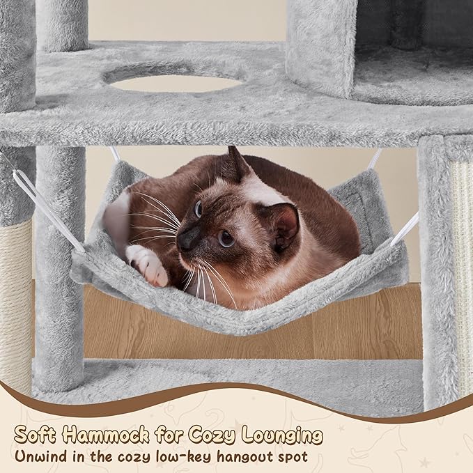 Yaheetech 63.5in Multi-Level Cat Tree Tower Condo - Image 8