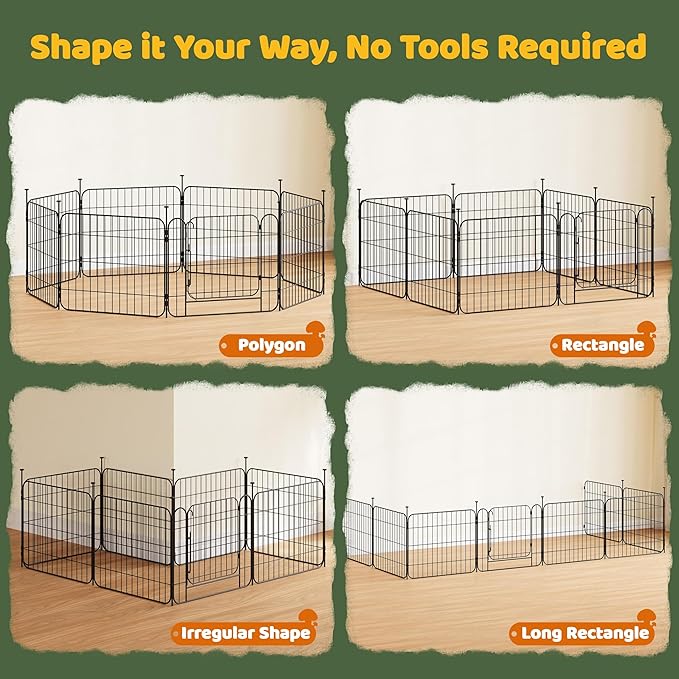 Yaheetech Expandable Dog Playpen, 8 Panel 20 inch Puppy Playpen - Image 9