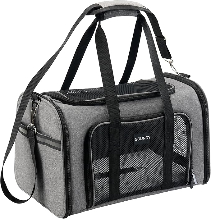 Soundy Large Cat Carrier Dog Carrier Under 25 Lbs, Collapsible Ventilated by Soundy