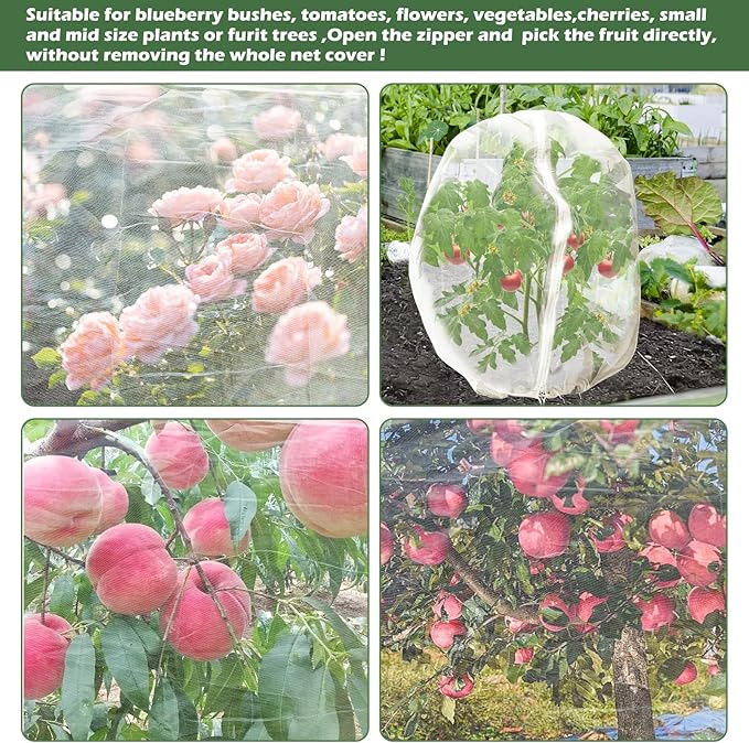 8 x 6.6ft Large Fruits Tree Netting, Garden Mesh Insect Tree Cover - Image 7
