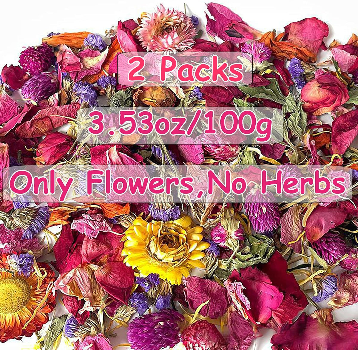 Amonk Natural Flower Bedding for Hamsters, Floral Habitat, 200g/7.05oz